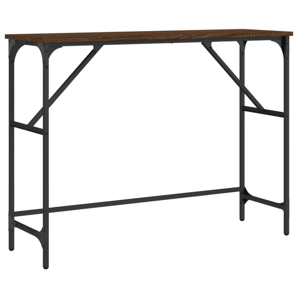 Vidaxl Konzolový stolík hnedý dub 100x32x75 cm kompozitné drevo